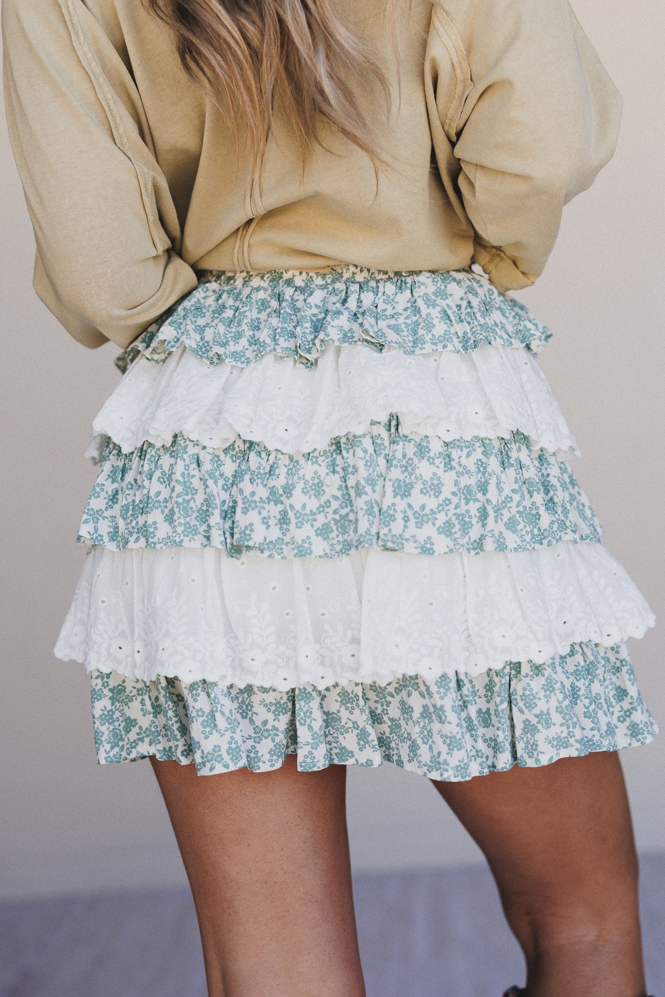 Floral Springs Mini Skort - Sage