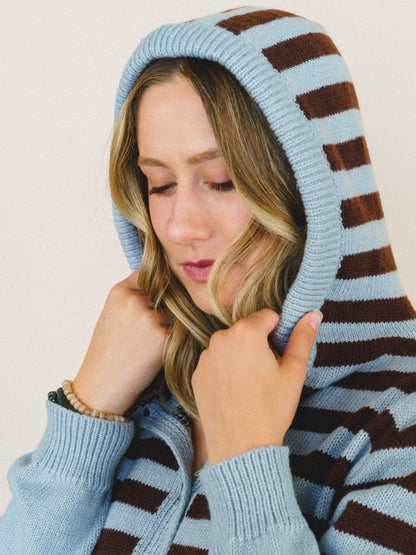 Heart Of Wild Striped Sweater - Blue