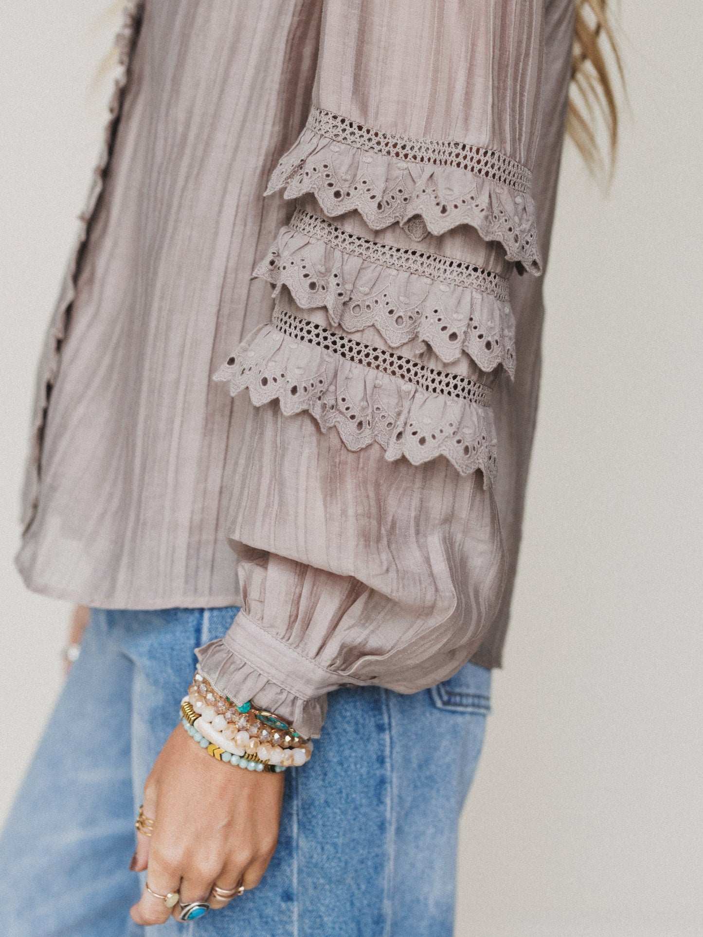 Boho Romance Blouse - Ash Mocha