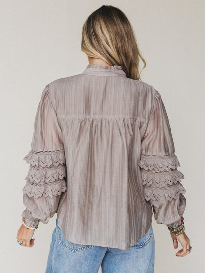 Boho Romance Blouse - Ash Mocha