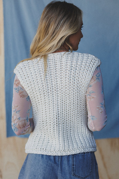 Eloria Knit Sweater Vest - Cream