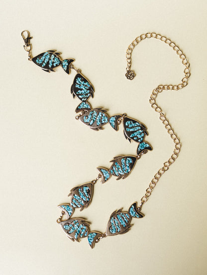 Boho Fish Chain Belt - Gold