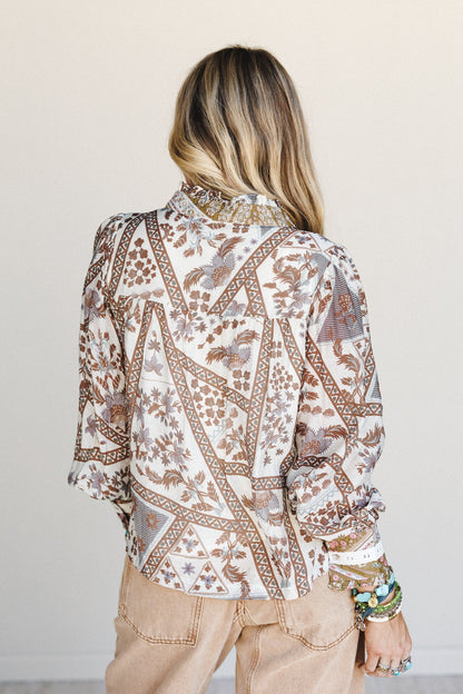 After Dusk Printed Top - Mocha
