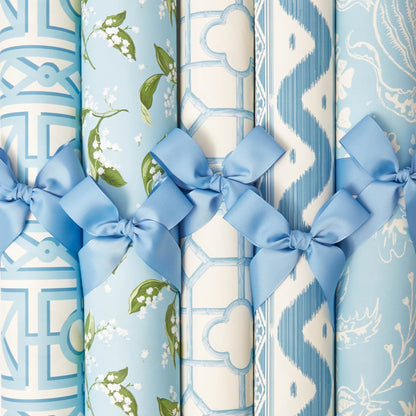 Blue Ikat Stripe Wallpaper