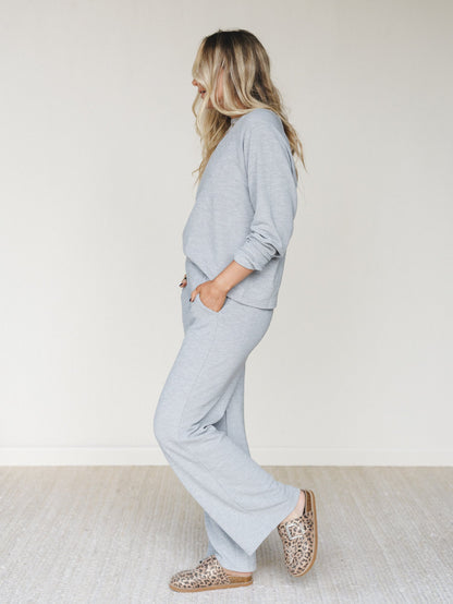 Here To Lounge Matching Set - Heather Gray