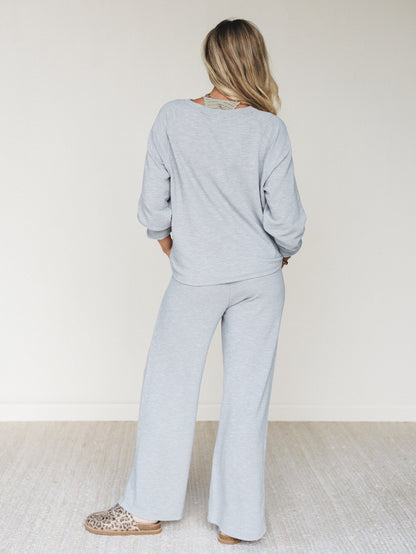 Here To Lounge Matching Set - Heather Gray