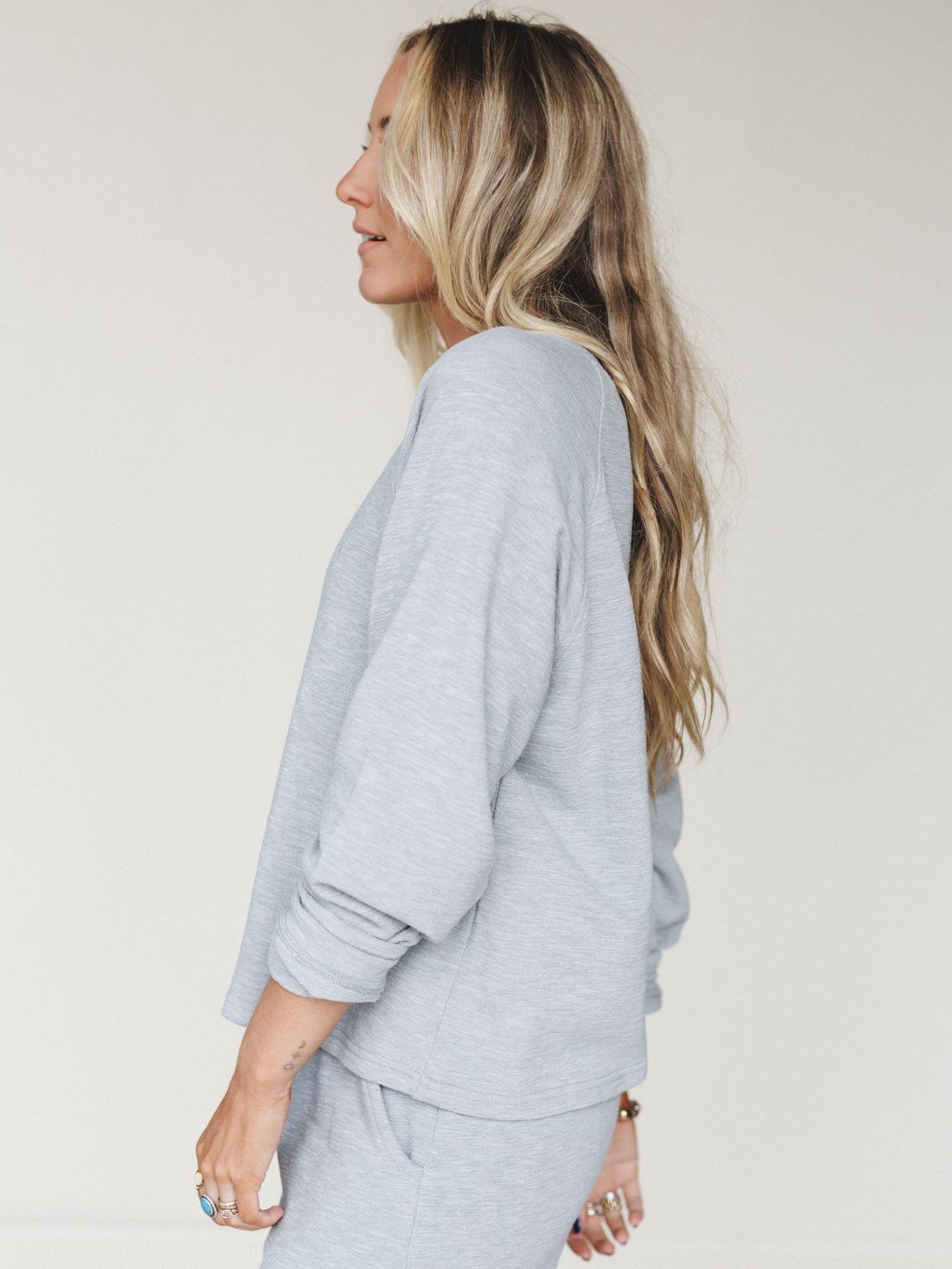 Here To Lounge Matching Set - Heather Gray