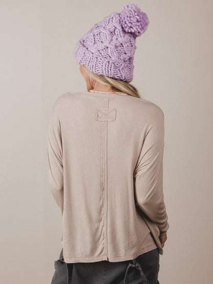 Here To There Pocket Tee - Ash Mocha