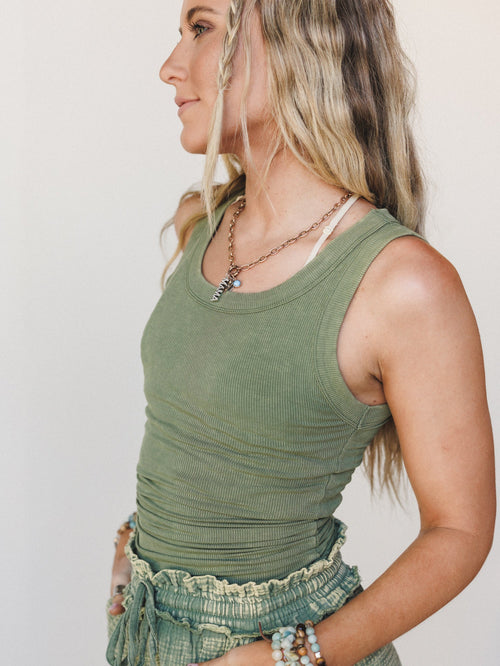 Boardwalk Tank Top - Light Olive - Pre Order