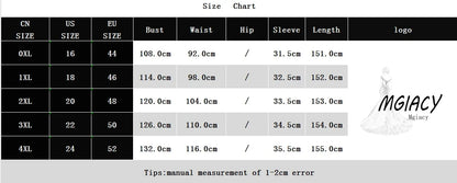 Mgiacy V-neck lace embroidered short-sleeved dress with large flared sleeves