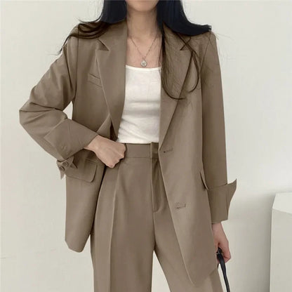 Spring Autumn New in Women's High Waist Loose Luxury Casual Set Pants Fashionable Elegant Comfortable Straight Leg Pants