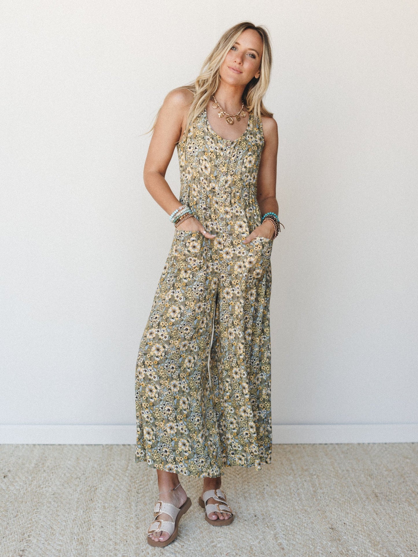 Daisy Coast Jumpsuit - Olive