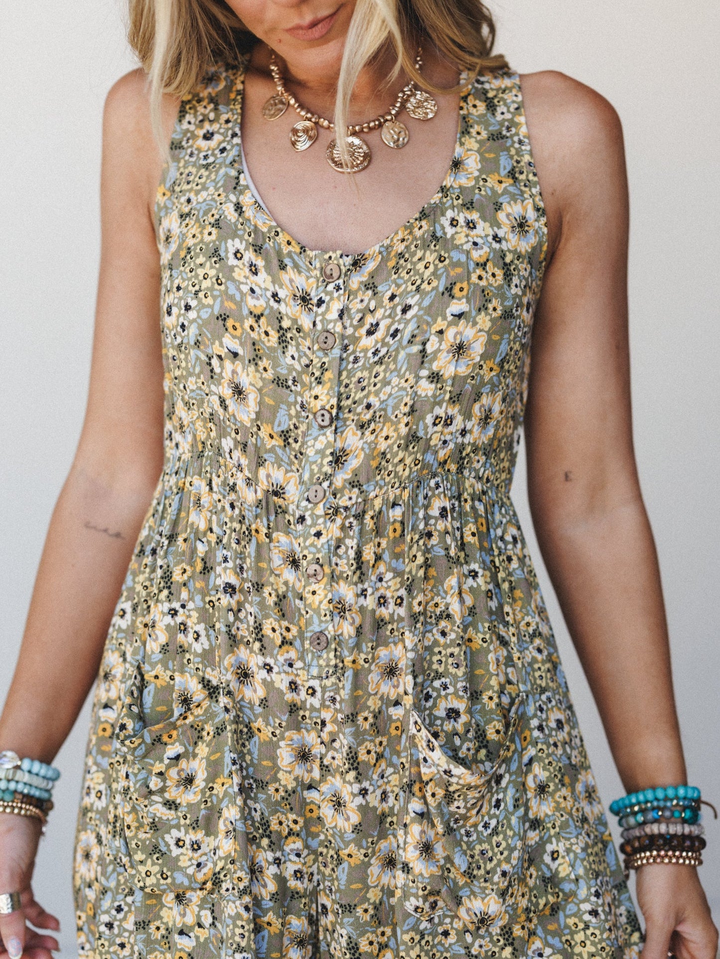 Daisy Coast Jumpsuit - Olive