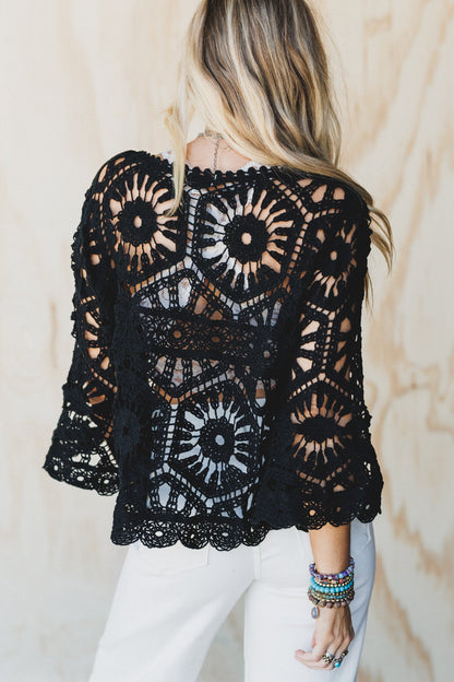 Crush Worthy Crochet Top - Black