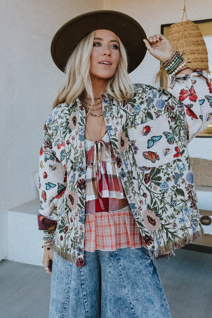 Butterfly Effect Jacquard Jacket - Almond