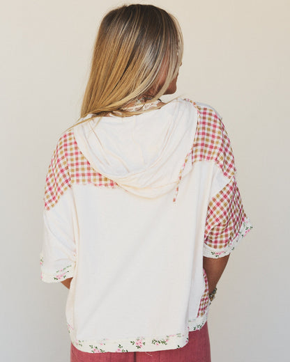 Crazy Daisy Floral Patch Top - Cream