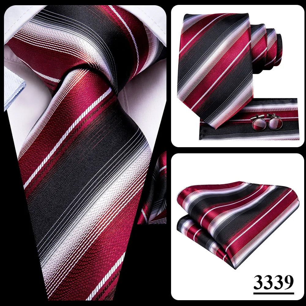 Hi-Tie Designer Silk Wedding Tie For Men Blue White Plaid Handky Cufflink Set Fashion Necktie For Men Business Party Wholesale