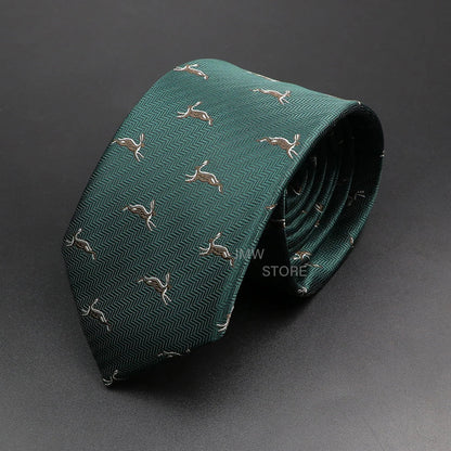 New Design Wedding Men Tie Green Wine Red Paisley Flower Animal Neckties Men Business Dropshipping Groom Collar Accessories Gift