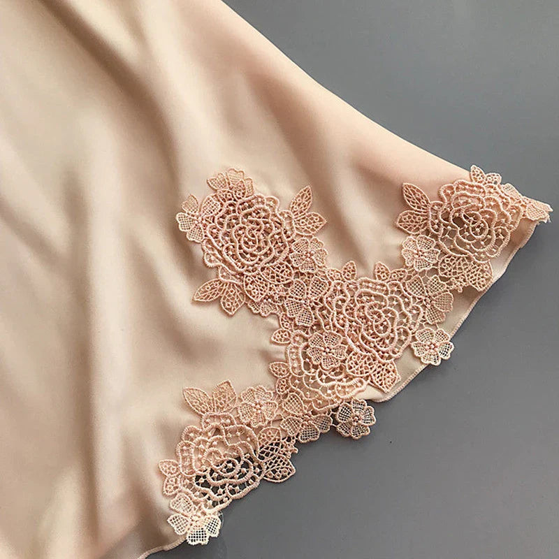 Sexy Pajamas Women's Silk Suspender Nightdress Ladies Spring And Summer Ice Silk Thin Halter Home Service Satin Night Dresses