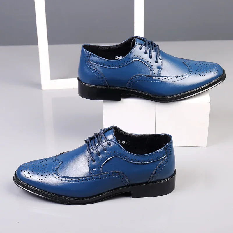 Genuine Leather Dress Shoes Men Summer Hollow Out Plus Size Luxury Cowhide Man Business Shoes Wedding Footwear Casual Shoe Male