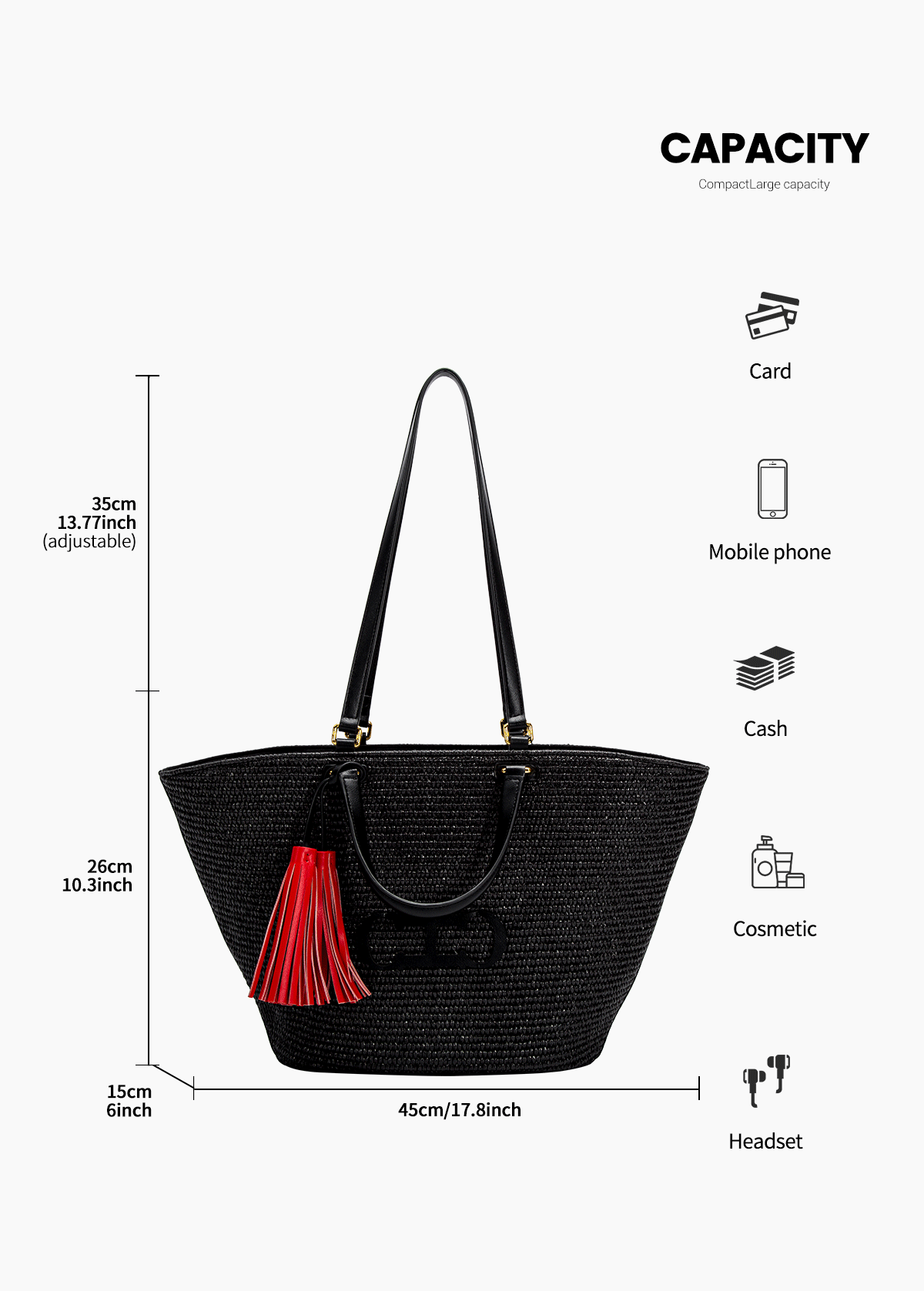 CHCH Women's Tote Bag 2024 New Vacation Beach Bag Beach Bag Handheld Shopping Bag