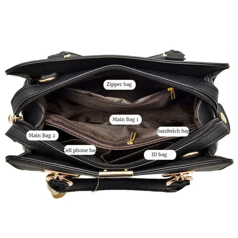 New Woman Shoulder Bag Large Capacity Handbag for Women Crossbody Bag PU Portable Bucket Bag Ladies Messenger Bags Tote Bags