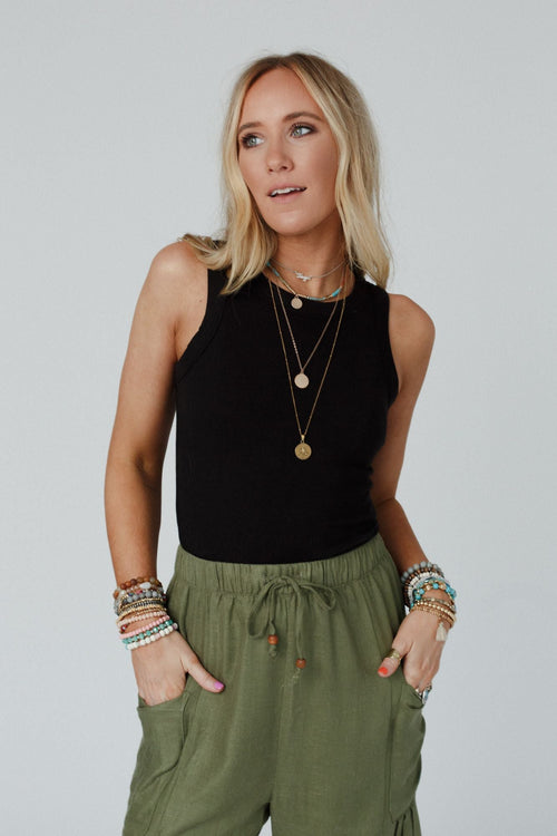High Above Me Tank Top - Black