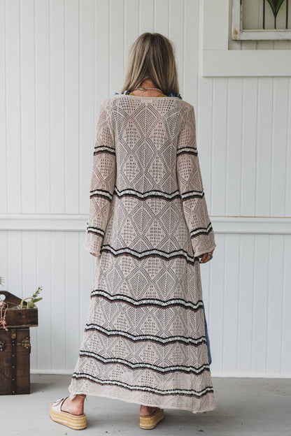 Crochet Breeze Cardigan Duster - Oatmeal