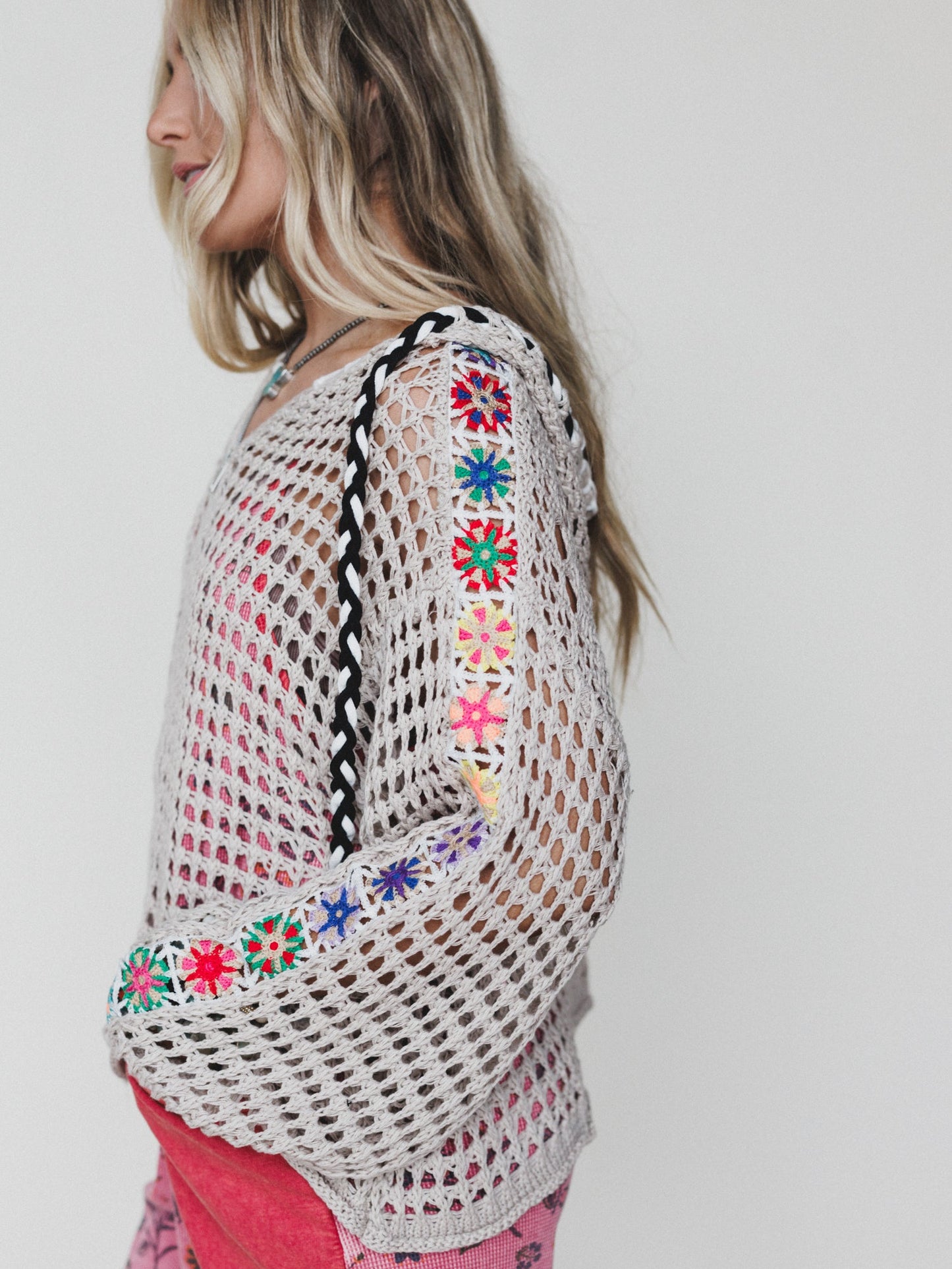 Color Maze Cardigan - Soft Beige