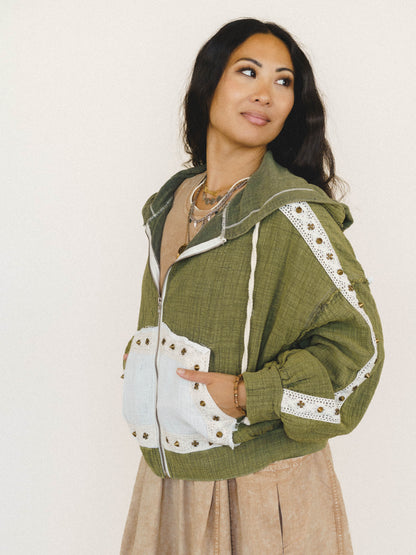 Cool Vines Jacket - Olive Camo