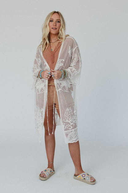 Butterfly Beach Kimono - Ivory - Pre Order