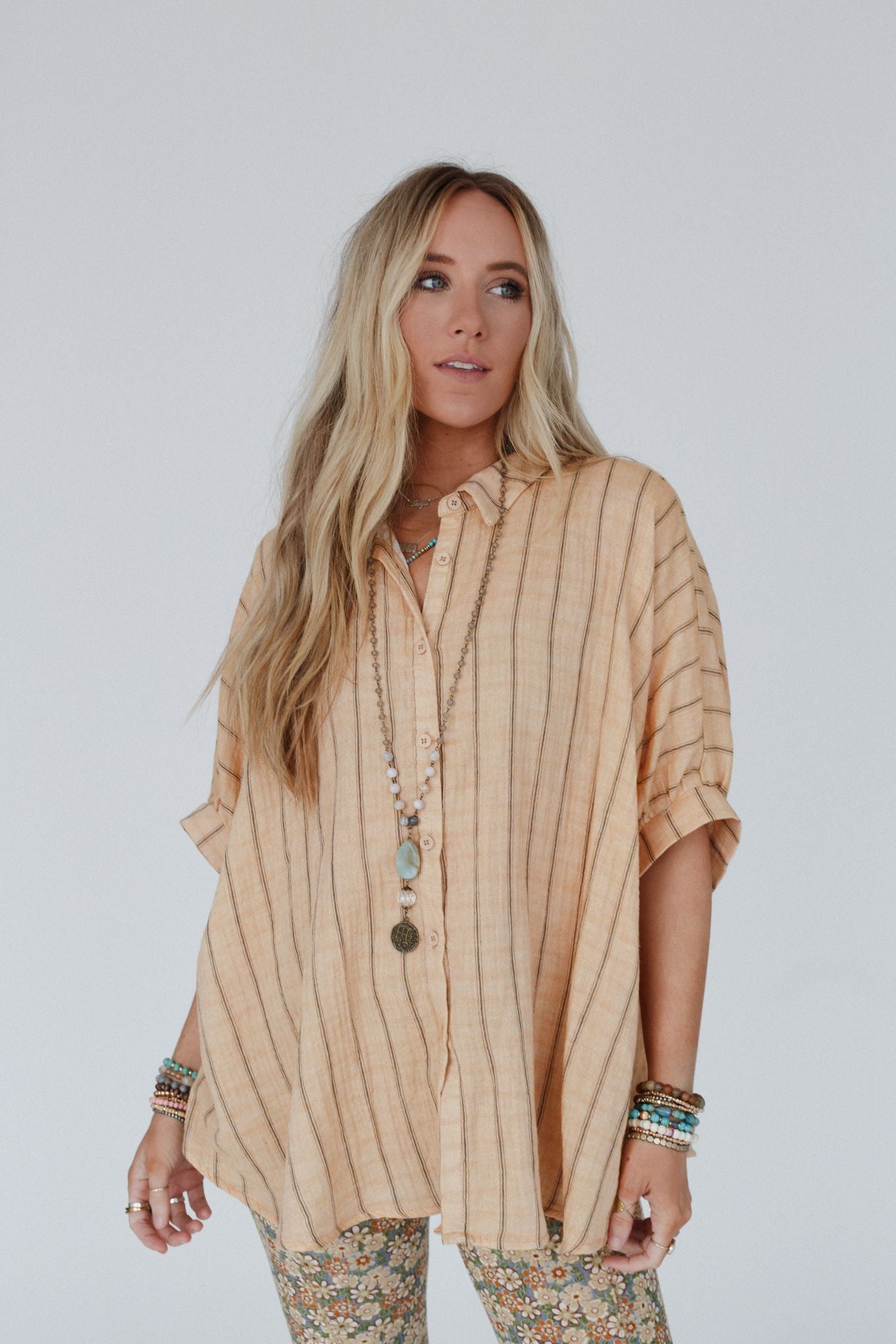 Easy Breeze Striped Top - Melon - Pre Order