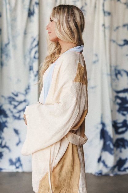 Boho Sunrise Kimono Wrap - Cream