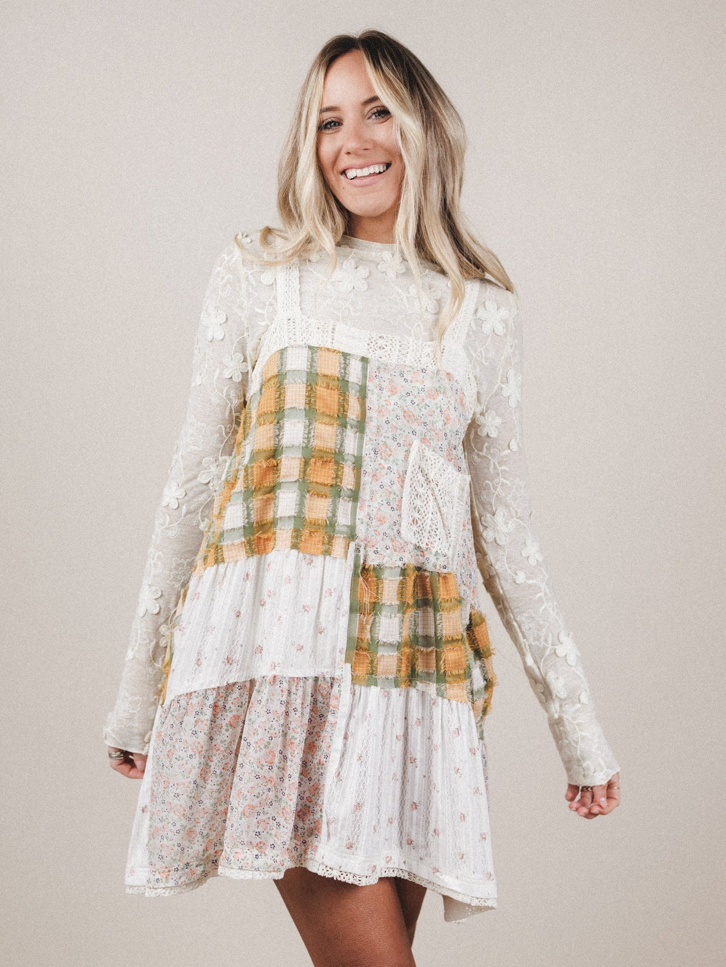 Daisy Veil Mesh Top  - Ivory