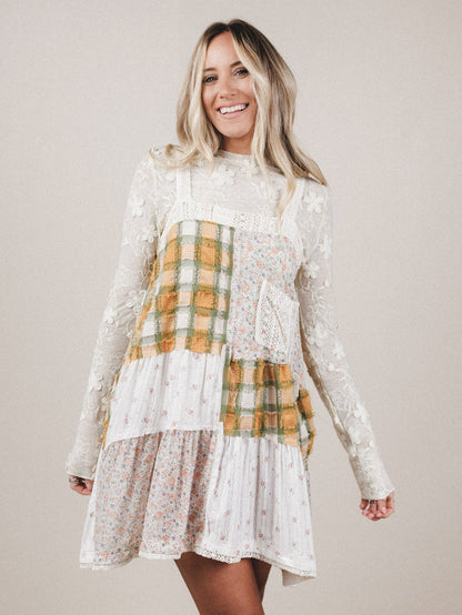 Daisy Veil Mesh Top  - Ivory