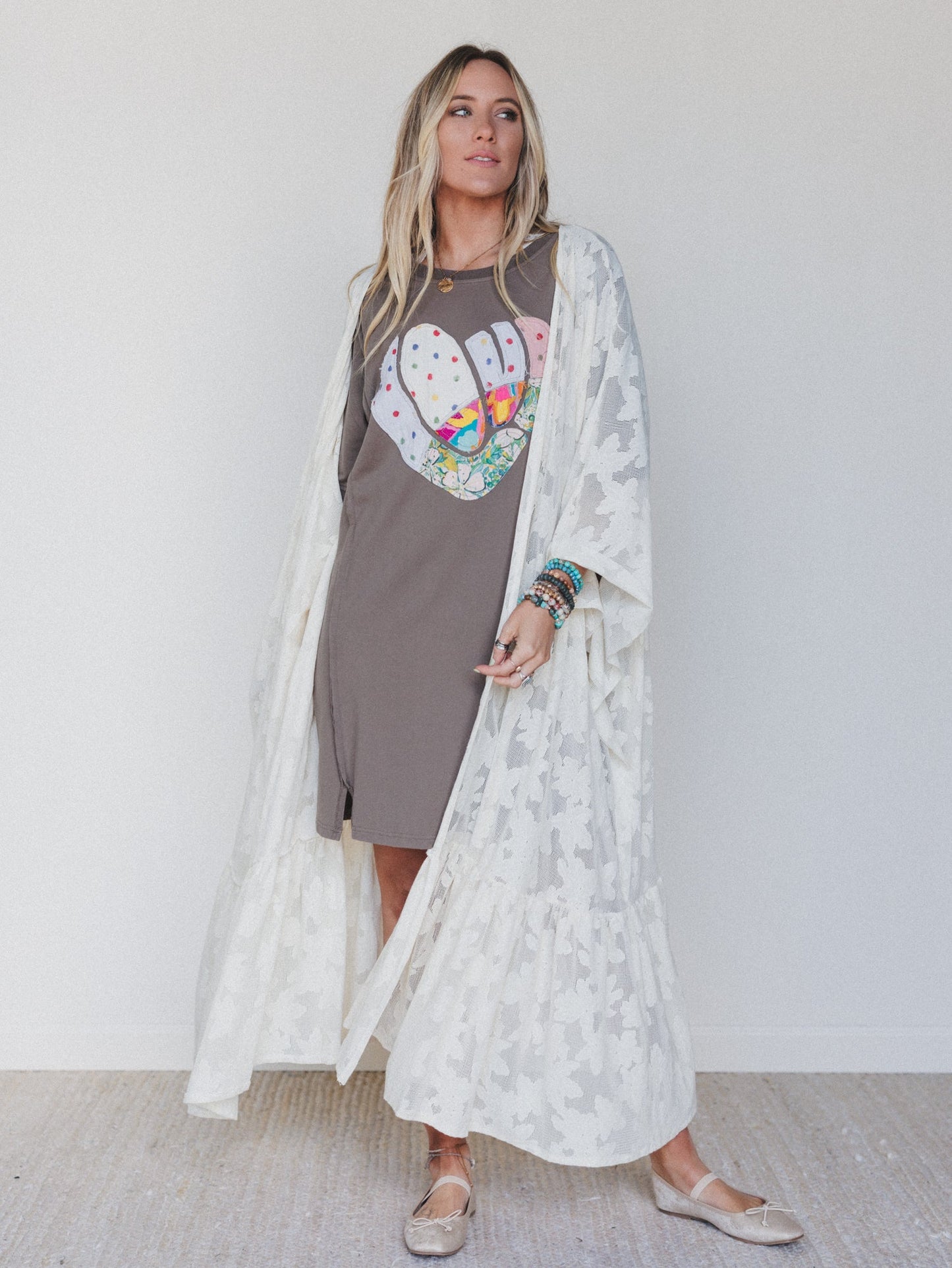 Boho Darling Kimono Duster - Cream