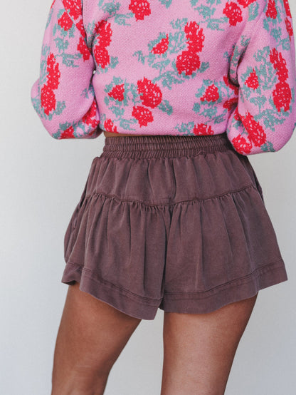 Cute Thrills Shorts - Washed Mocha