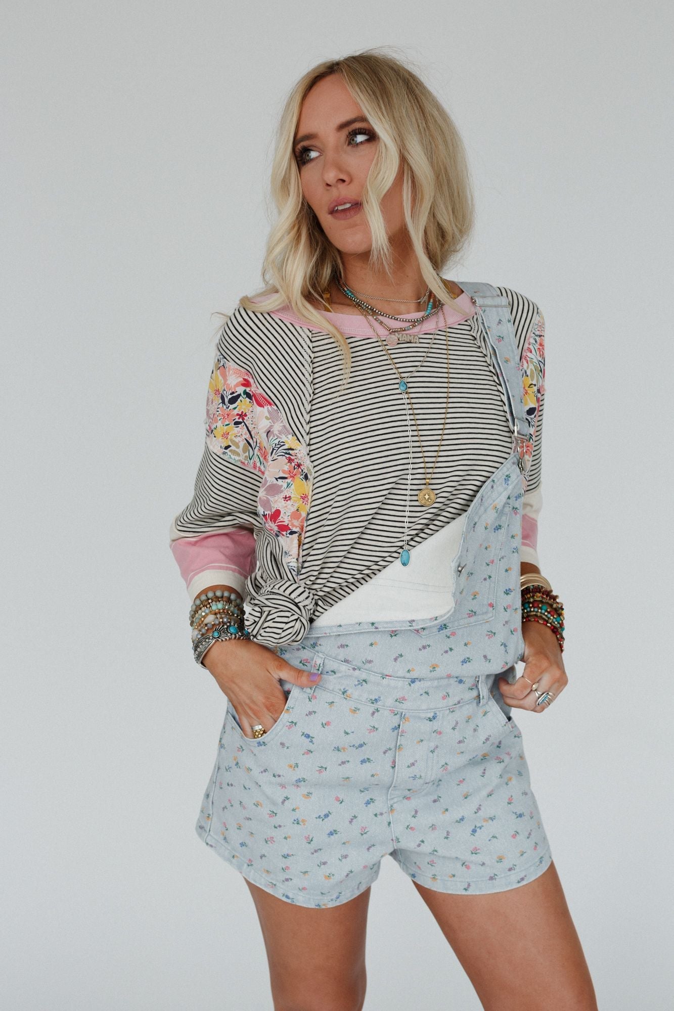 Britt Patchwork Top - Oat - Pre Order