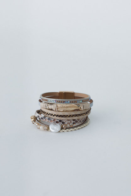 Bohemian Goddess Charmed Bracelet - Beige