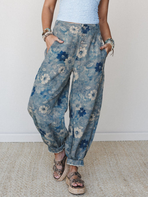 Dawn of Spring Pants - Navy Multi