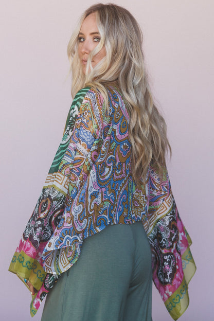 Blooming Mosaic Wrap - Lime