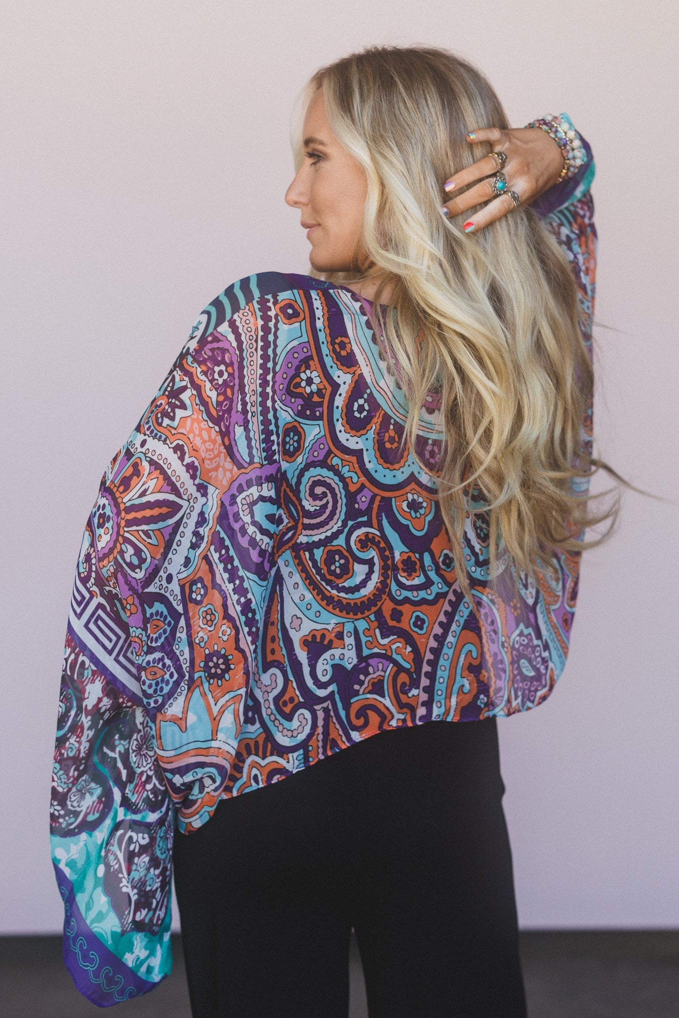 Blooming Mosaic Wrap - Blue Multi