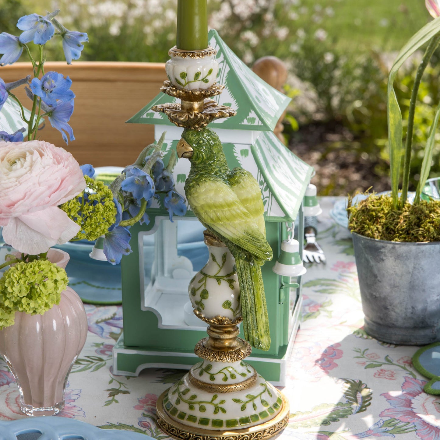 Green Parrot Candle Set