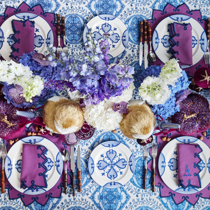 Blue Quatrefoil Starter Plate