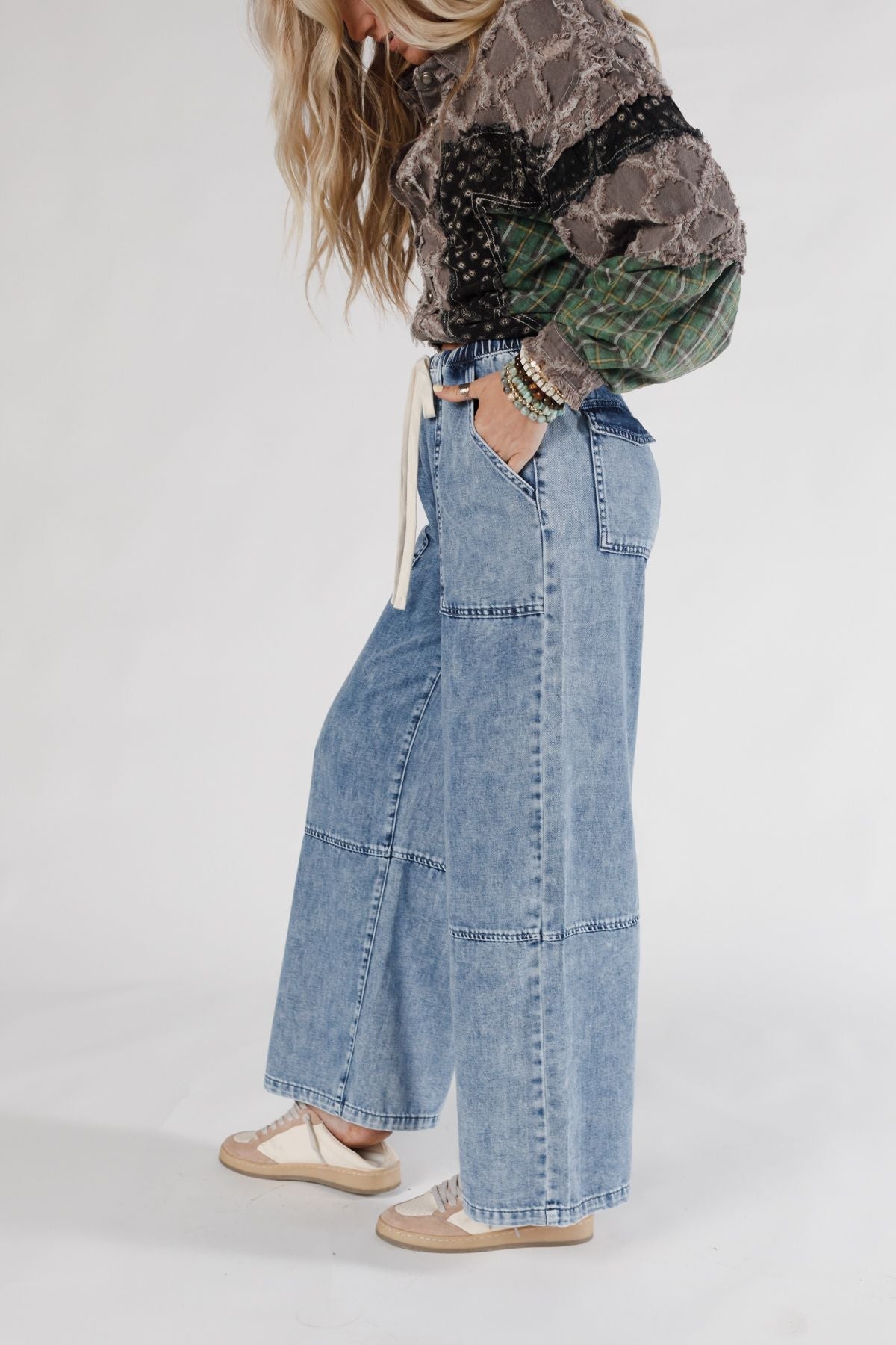 Highway Dreamers Wide Leg Pants - Denim