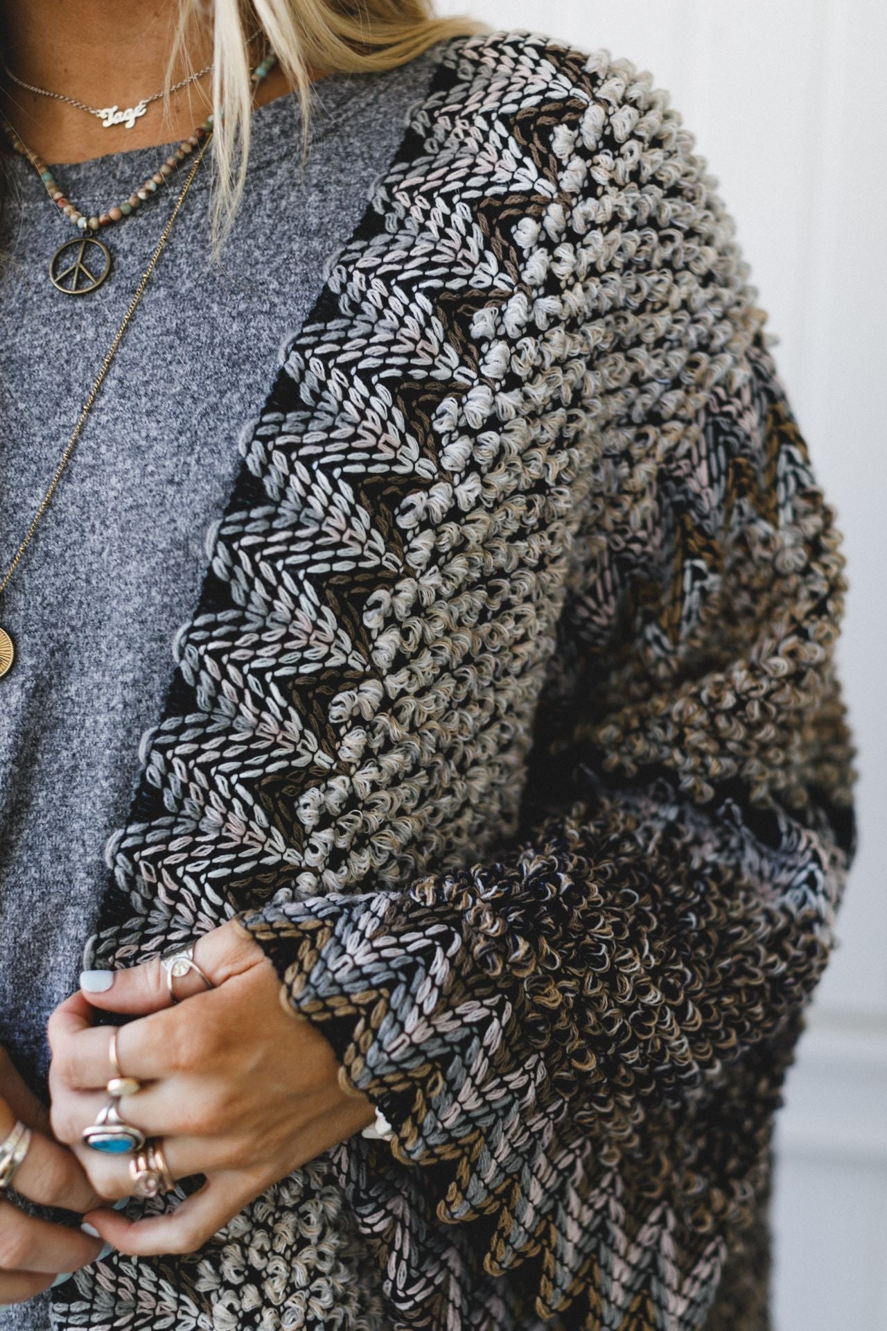 Desert Dreams Crochet Ruana - Khaki