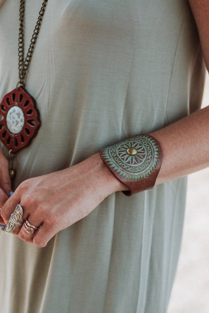 Grecian Leather Cuff Bracelet