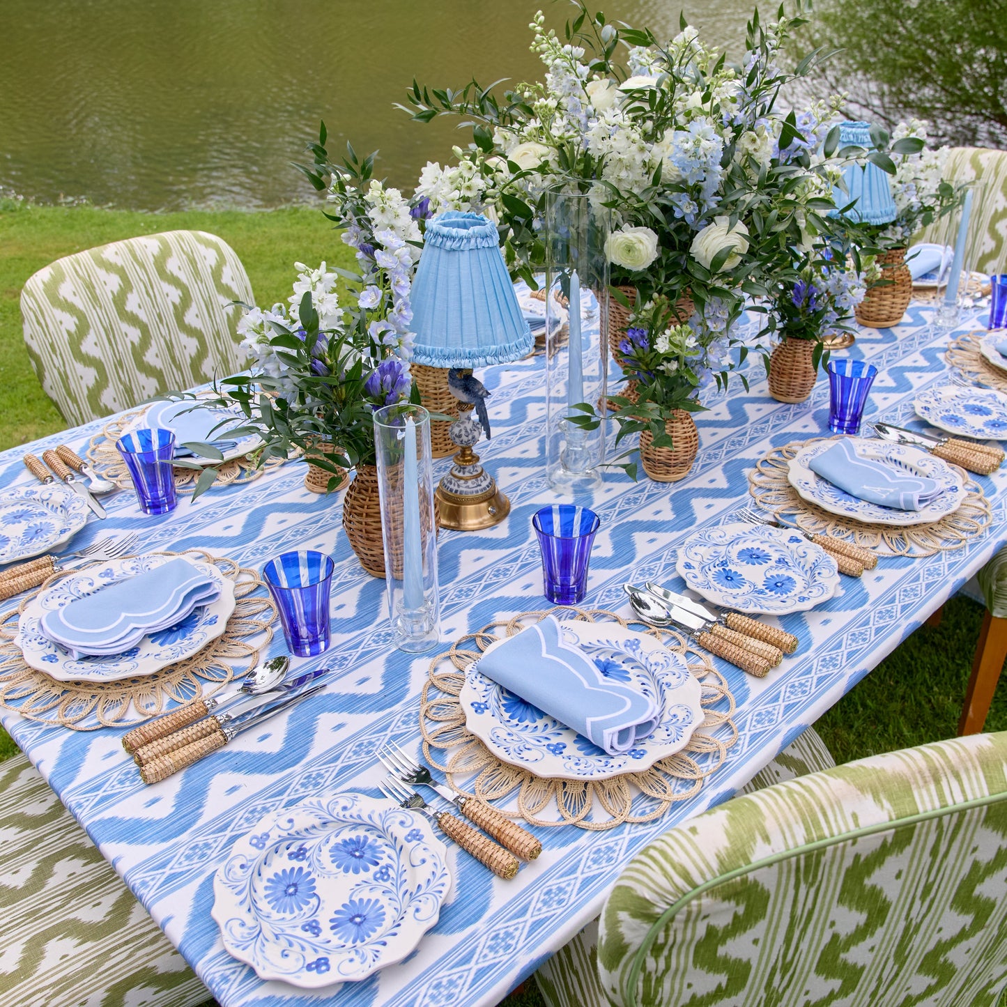 Blue Serena Appliqué Napkins (Set of 4)