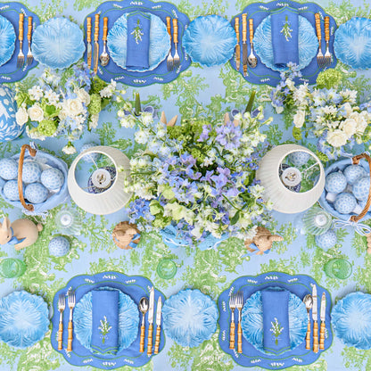 Blue Lily of the Valley Linen Napkins (Set of 4)
