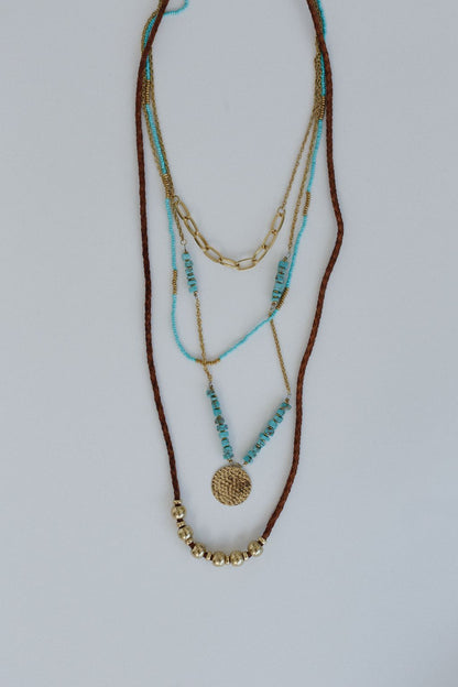 Enchanted Earth Layered Necklace - Turquoise